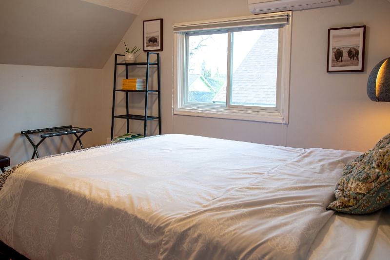 Each upstairs bedroom has ductless heater units that heat and cool the rooms quickly.
