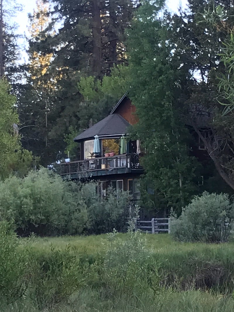 house from the meadow in summer