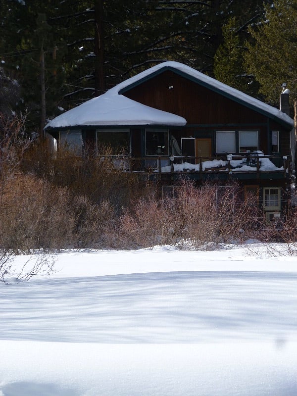 Meadow view home in winter