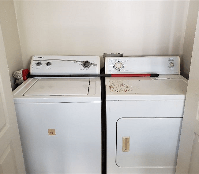 Washer and dryer located in the garage