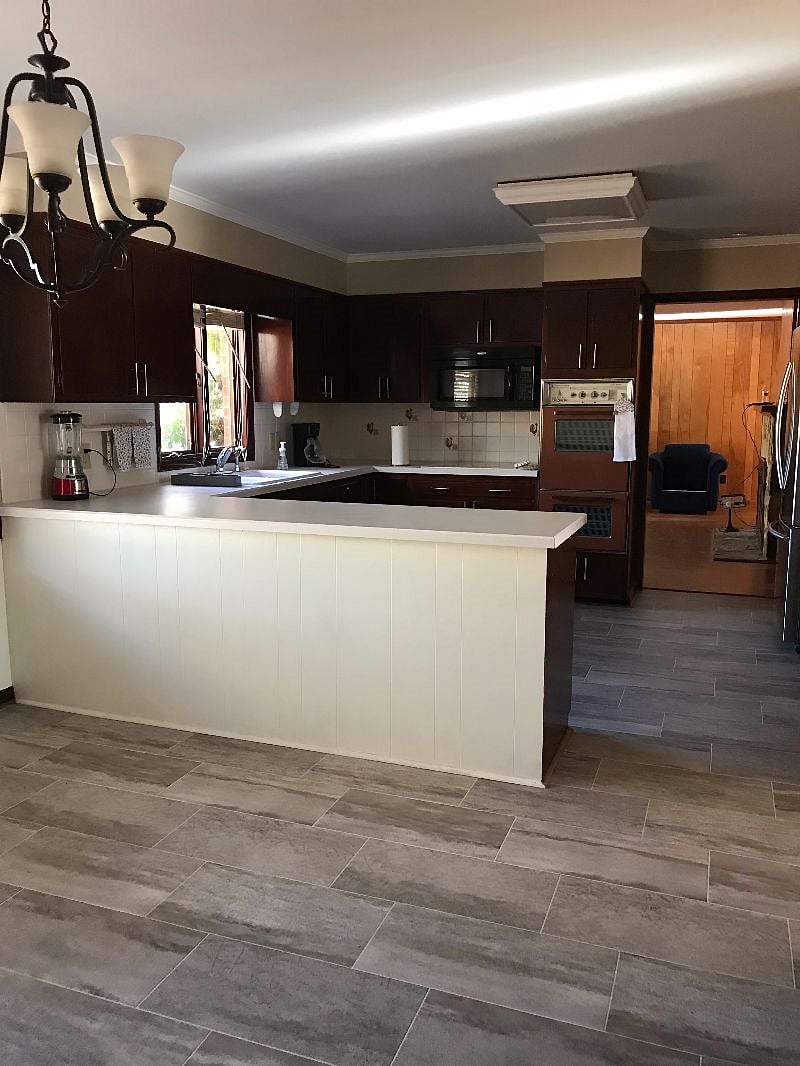 Kitchen fully stocked-
Pots and Pans, dishes, silverware,
Blender, Coffee Pot