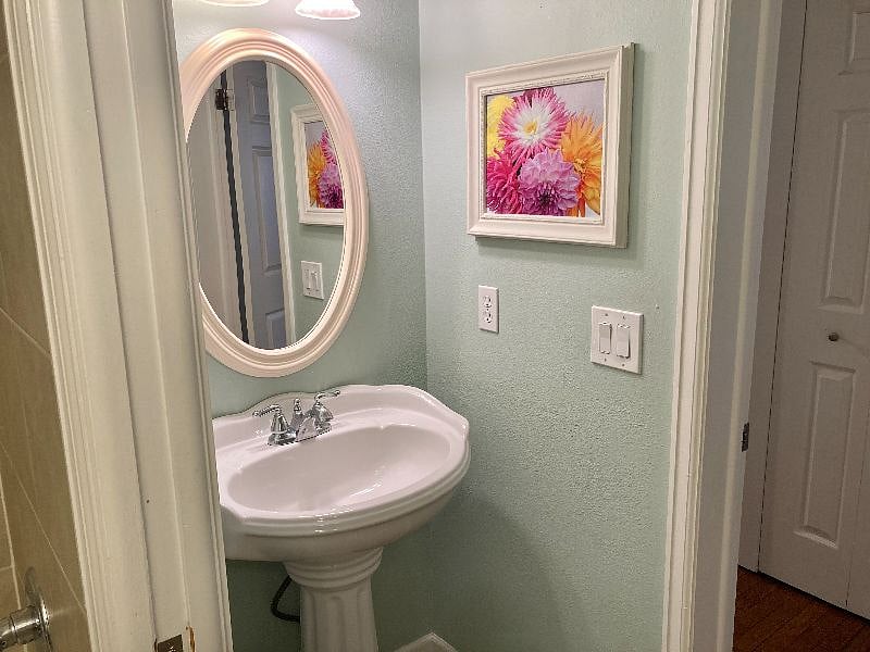 Bathroom has convenient separate toilet room.