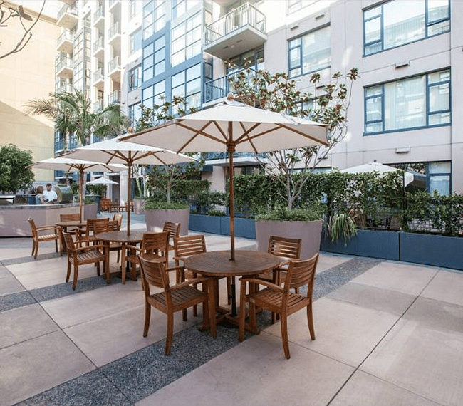 Second floor patio where you can barbeque and have a gathering.