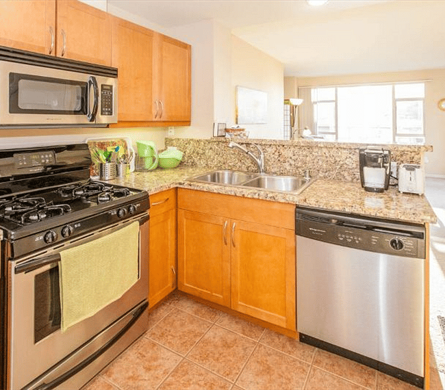 View of the kitchen facing the dining area