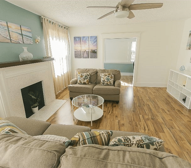 Living room facing Den