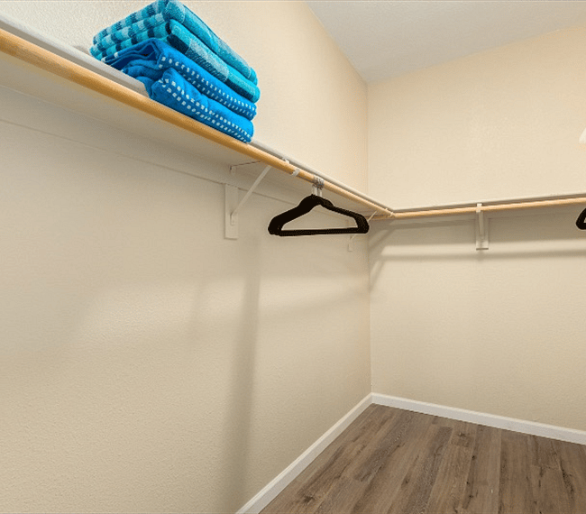 Super sized walk in master closet with lots of room for storage 