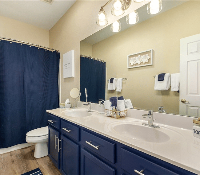 Private master bath with double sinks