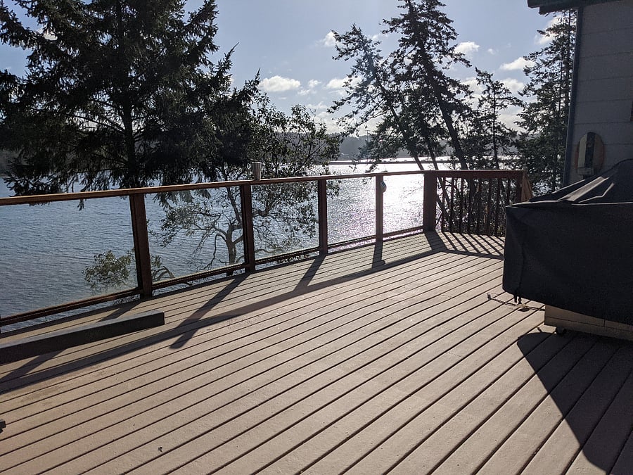 Just past sunrise on the spacious deck