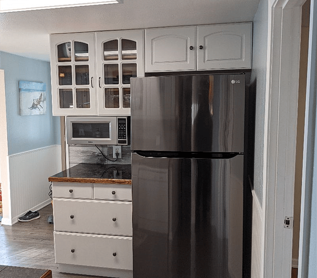 Kitchen refrigerator and microwave