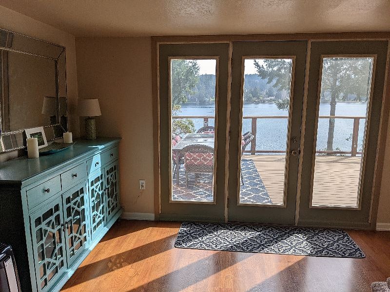 Storage nook and door leading to deck
