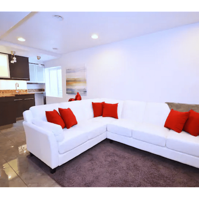 SUITE living room and bar/kitchenette area