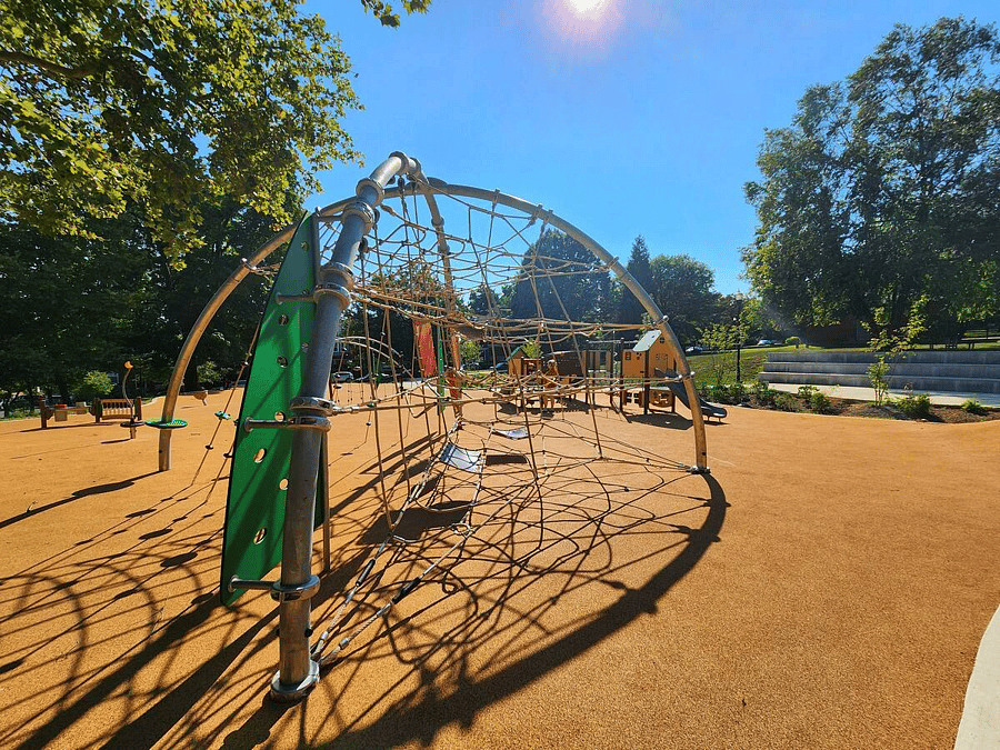 Tilton park across the street was just redone this year with a wonderful playground for children with soft step play flooring