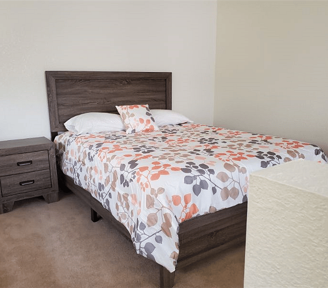 Second floor bedroom; new beds and furniture.
