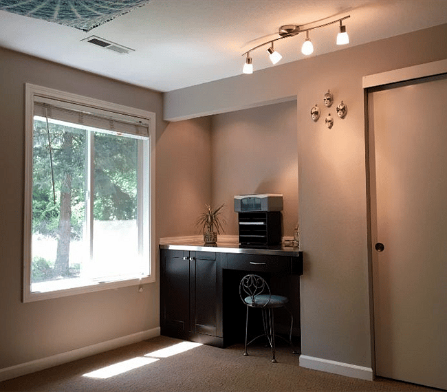 Second bedroom is currently an office. Can be easily converted to a bedroom.
