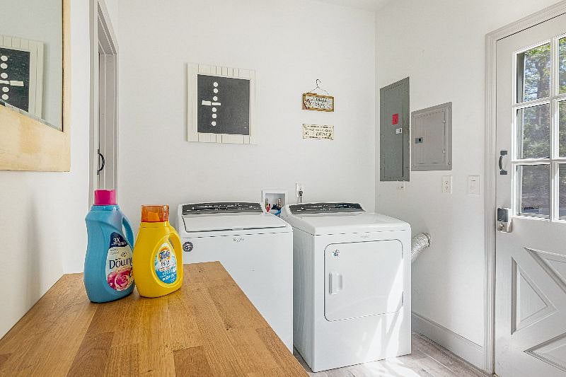 Shared laundry room  thoughtfully designed for efficiency and convenience.