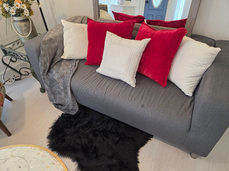Couch with comfy pillows