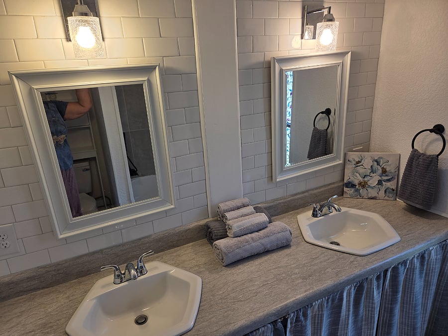 His and Her Sinks in Master Bath
