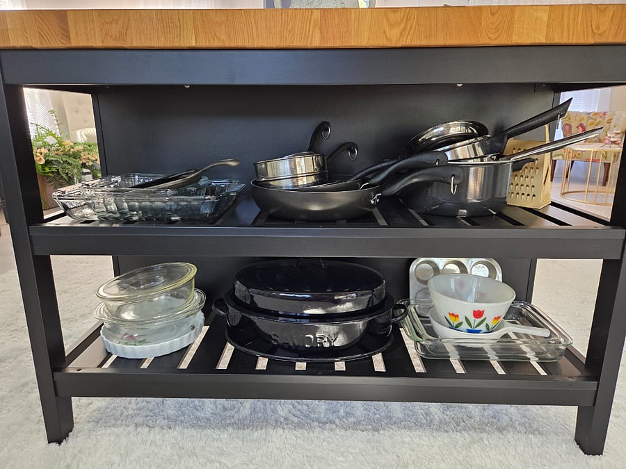 Loads of Cooking Items under Island