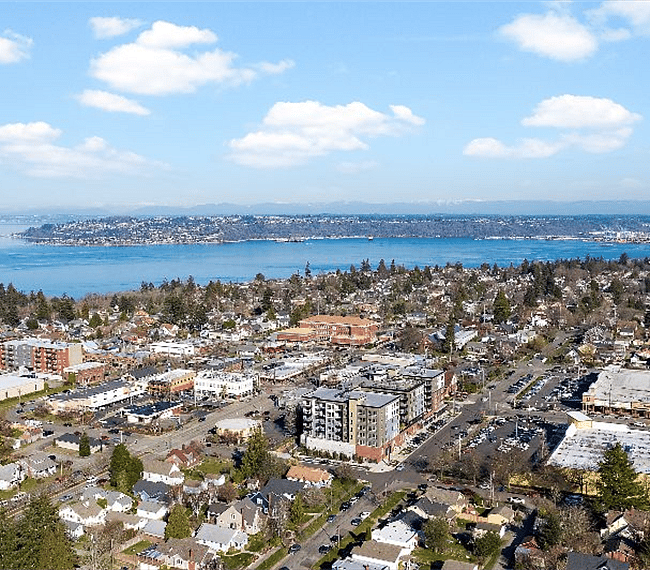 Overhead view of neighborhood. Walk to Proctor businesses or down to the Ruston Way waterfront!