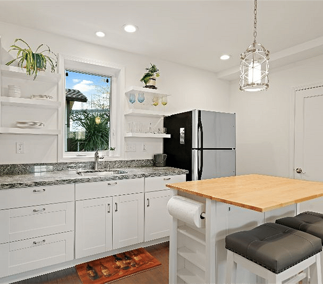 Kitchen island, on wheels if you want to move it out of the way.