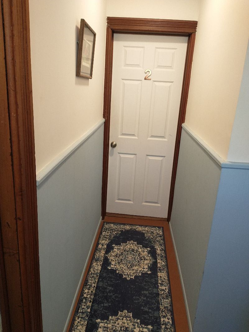 The door to the apartment. You have your own key. Owner does not come to the second floor except for emergencies or repair.