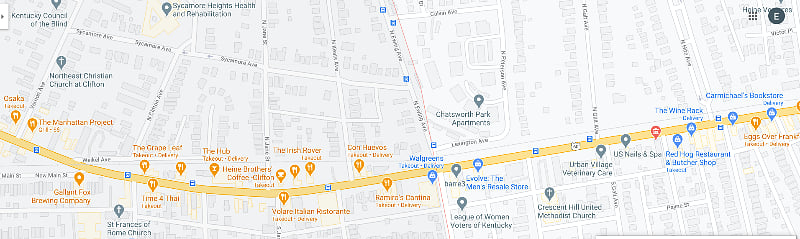 This is just a mile stretch of Frankfort Ave...