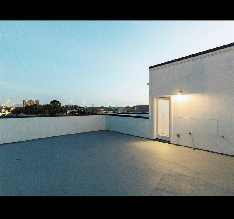 Rooftop Deck (rocking lounge chaise not pictured). Perfect for COVID-friendly gatherings with friends.
