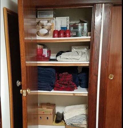 4 deep shelves in closet seen in the previous photo