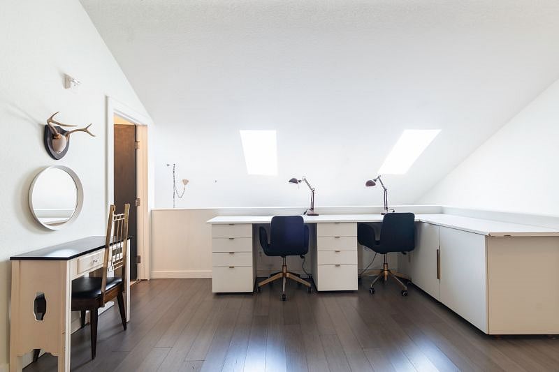 Vanity and desk.