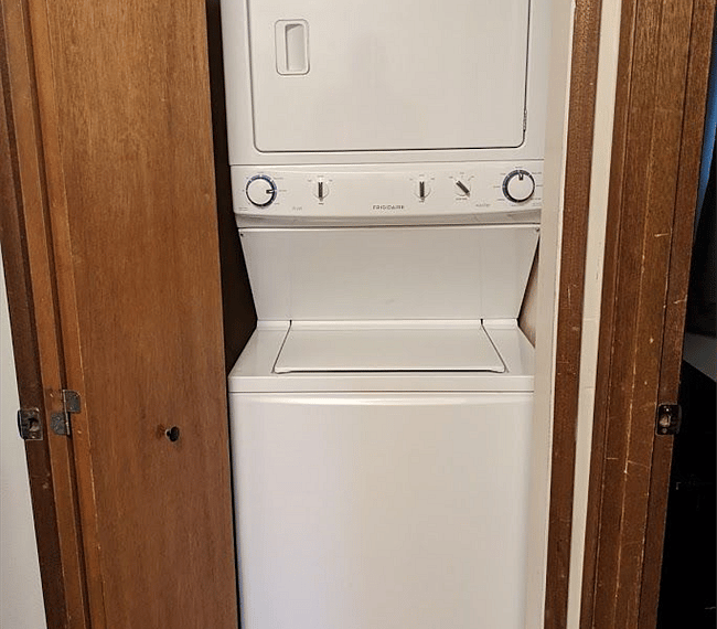 Full sized washer and dryer are in unit