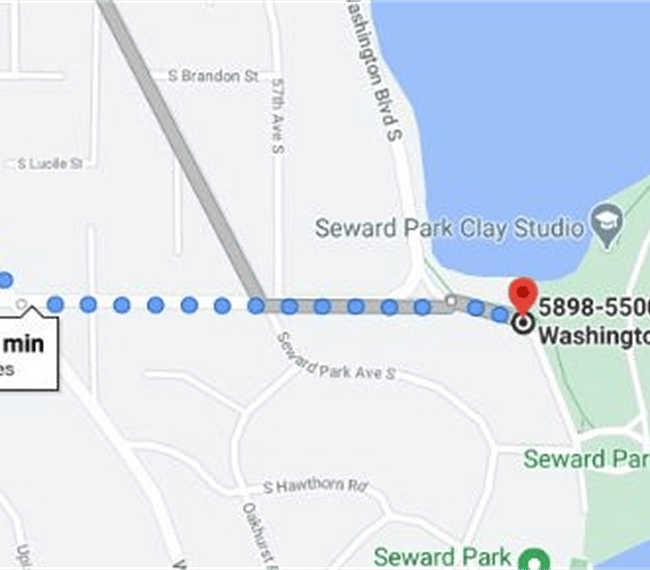 Just under a mile and a 15 minute walk to Lake Washington and Seward Park
