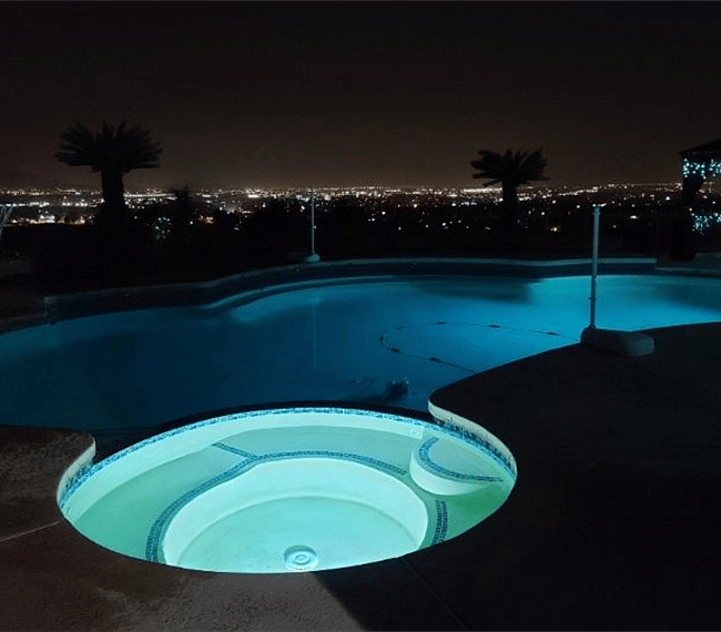 Night view of the pool