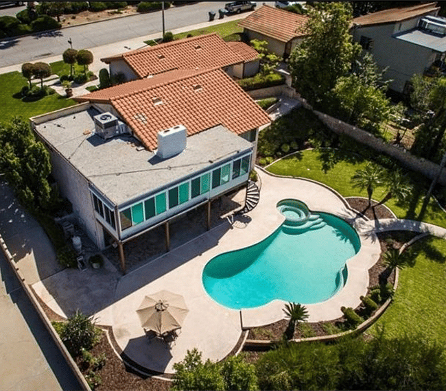 Drone view of the house
