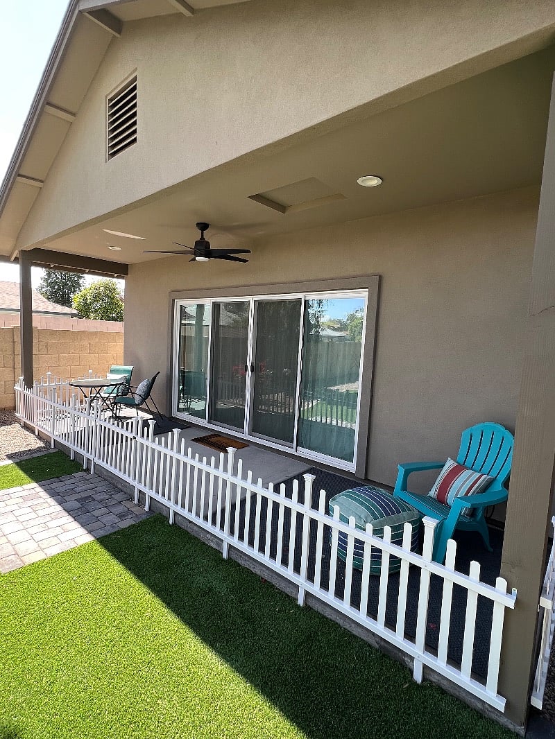 New fenced patio!