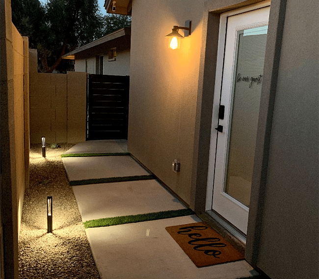Your private entrance to front door of guesthouse.
