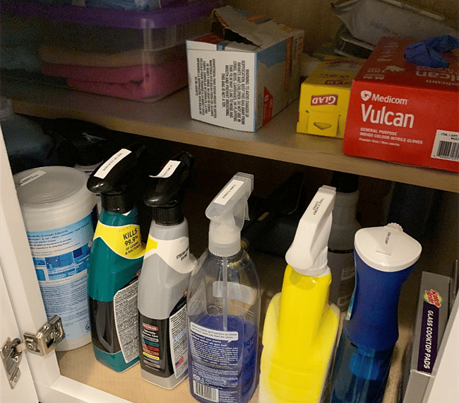 Cleaning products provided.