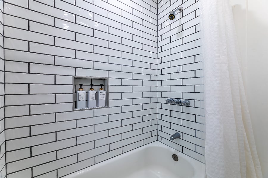 Full size tube and shower.