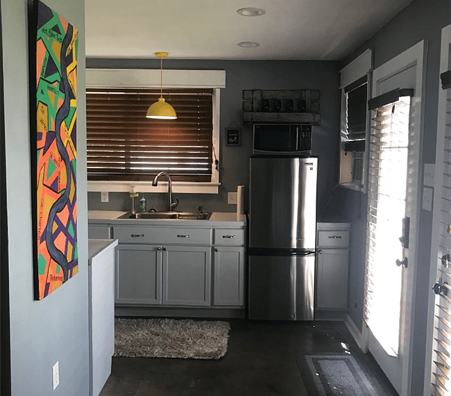 Modern Appliances; 3/4 Fridge and Freezer; Microwave, Double Sink