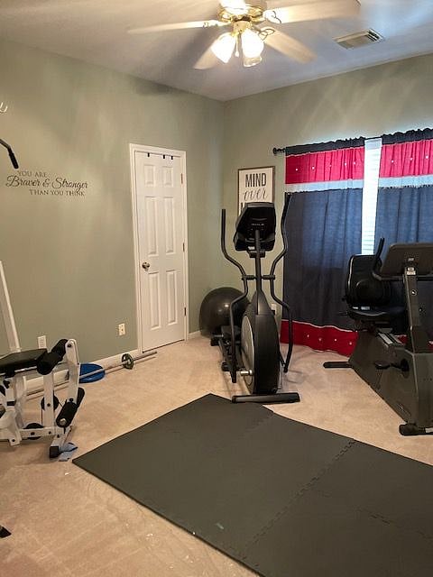 Enjoy access to the workout room inside the house