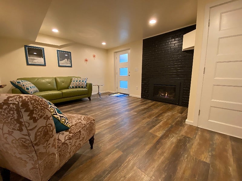 Gas fireplace makes the area very cozy!
