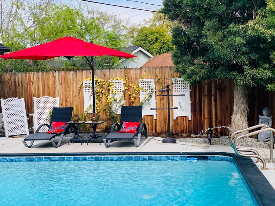 Pool loungers available for your enjoyment