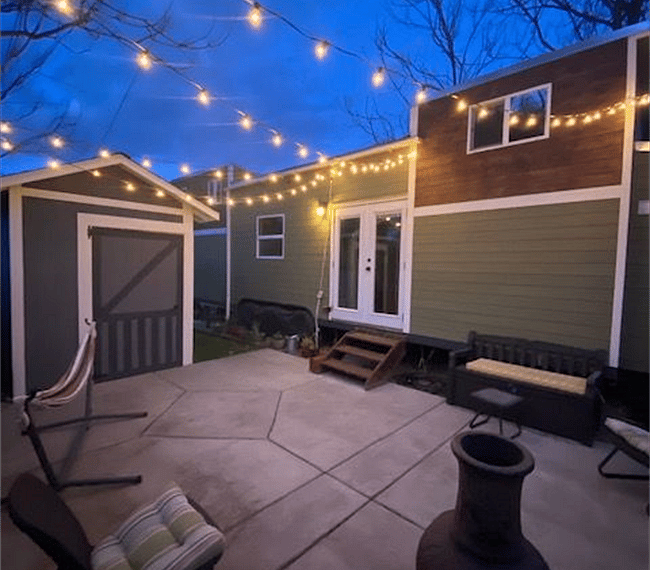 Enjoy the evenings with patio lighting.