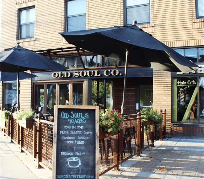 Old Soul Coffee Roasters, only a 5 minute walk through the park from the tiny home.