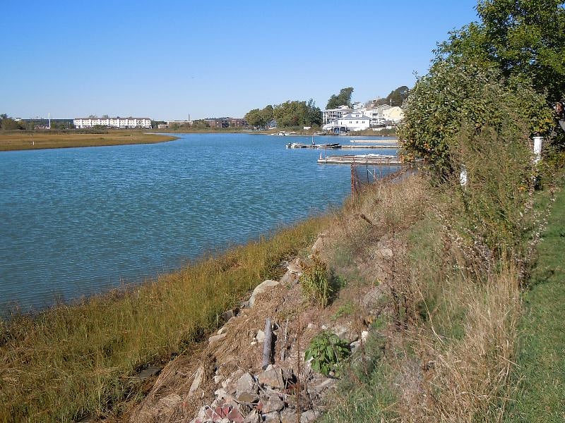 marsh at mid-tide looking northwest