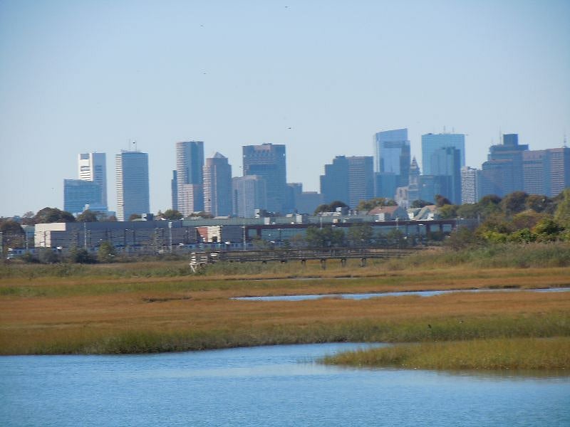 Boston skyline as seen from our home 