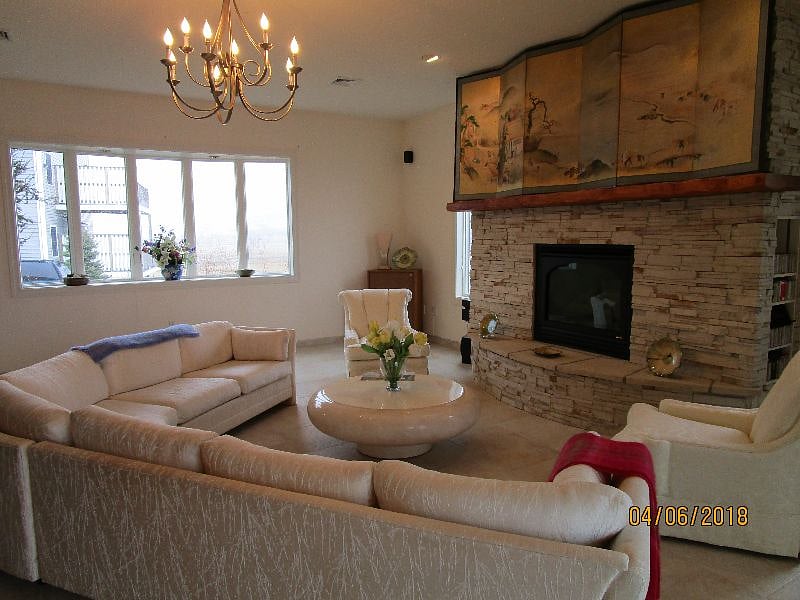 living room with gas fireplace