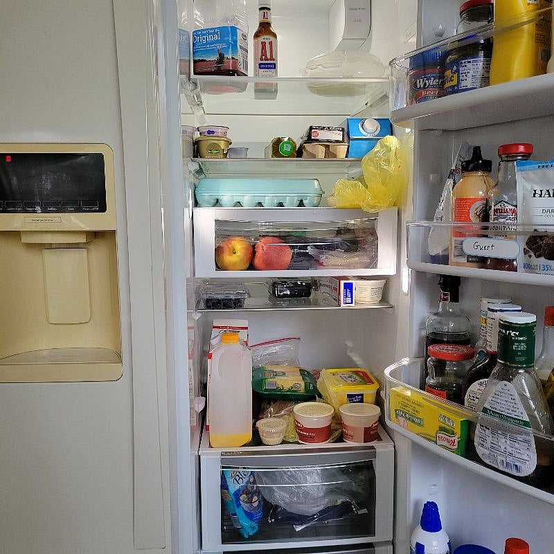 Side by side freezer and refrigerator