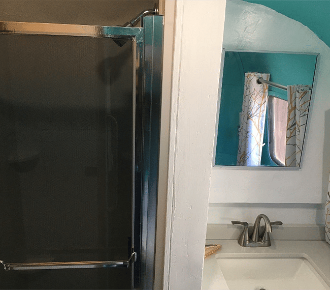 Shower and vanity