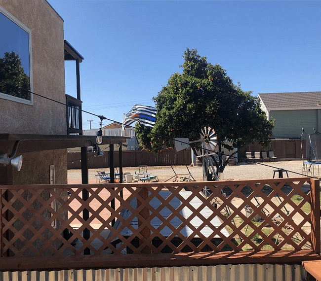 View from private patio into the back yard