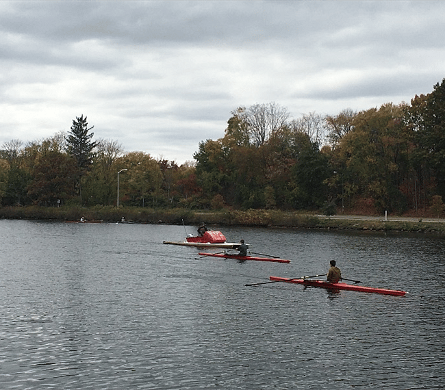 You can rent canoe or join rowing clubs